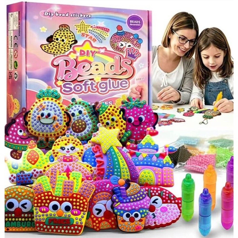 DIY Bead Art & Mosaic Kit for Kids Ages 6-12